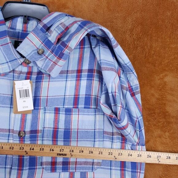 A.P.C. Shirt Mens XL Blue Plaid Button Up Pocket Long Sleeve Casual $270 - Picture 8 of 10